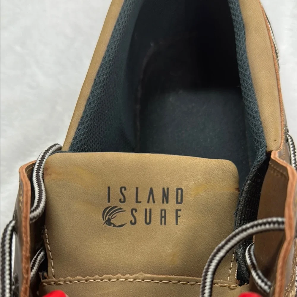 Island Surf Company Men’s Tan Boat Deck Shoes Size 14 Nice Condition
